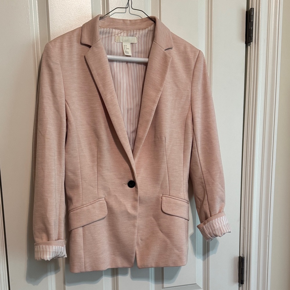 H&M Women's Pink Blazer size 8